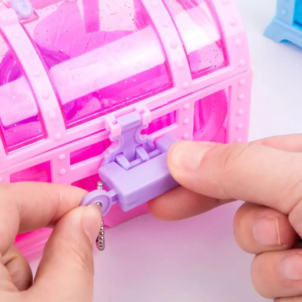 

Mini Box Pink/Purple Jewelry Box Pretend Play Girls Dressing Cute Makeup Box Plastic Storage Case Treasure Chest Women Girls