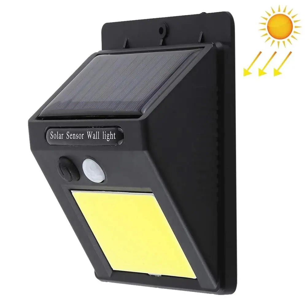 COB Solar Wall Light Outdoor Garden Motion Sensor Waterproof LED Bright Lamp Yard Pathway Security Lighting Auto On Off Reusable