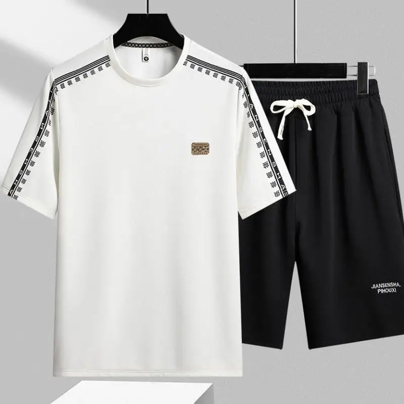 Casual sportpak heren zomer heren korte mouw shorts knappe jeugdmode merkkleding set van twee