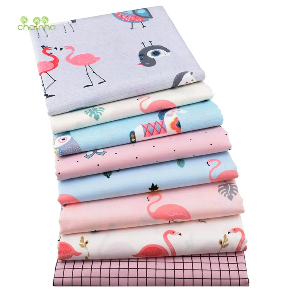 Chainho,Printed Twill Weave Cotton Fabric,Patchwork Cloth,DIY Sewing Quilting Material,Handmade Textile,20x25cm/Piece,CC226-230