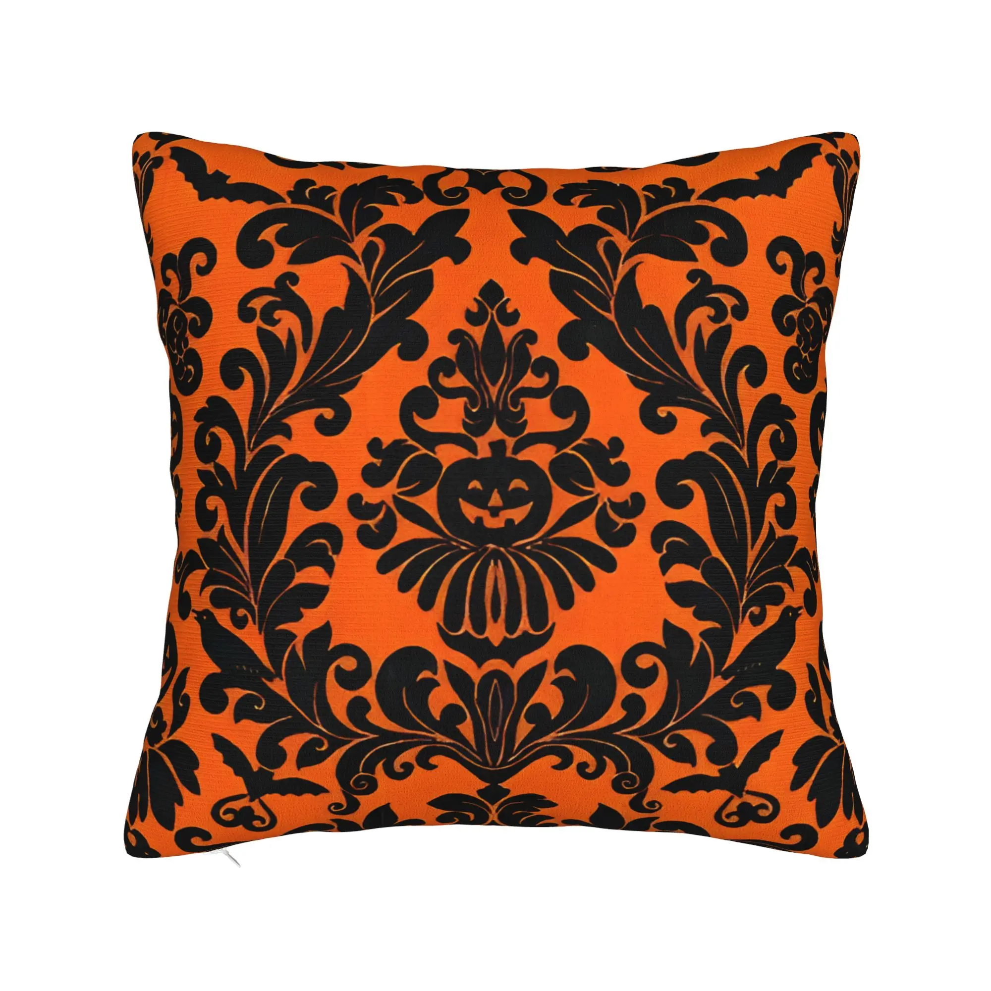 Happy Halloween Bats Skull Square Pillow Covers Polyester Home  Cushion Cover Creative Decorative Pillowcase 40*40