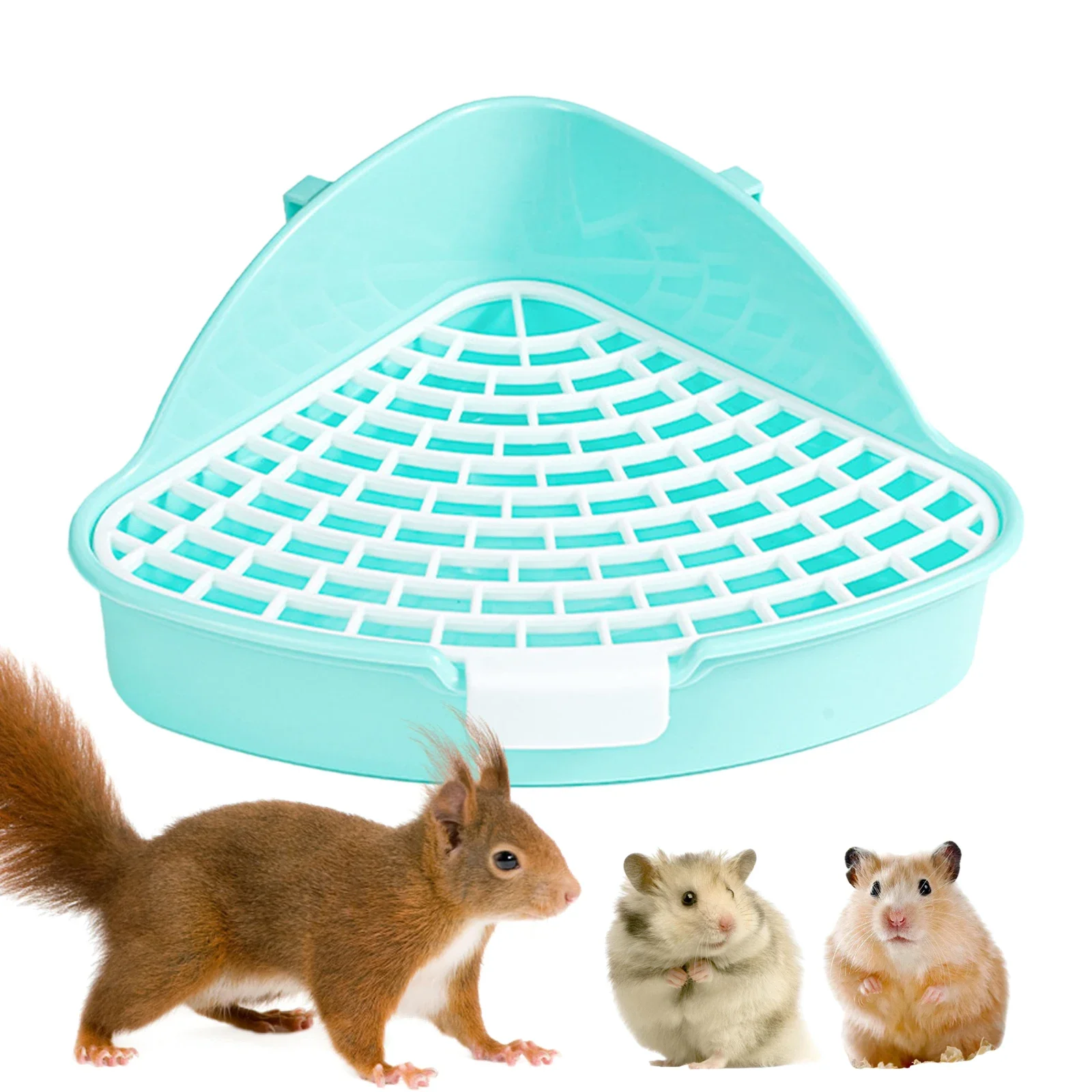 Bandeja Sanitaria para Conejos, Inodoro de Esquina para Animales, Entrenador de Orinal para Conejos, Ferrets, Hámsteres, Dragones, Gatos, Cobayas y Mascotas Holandesas