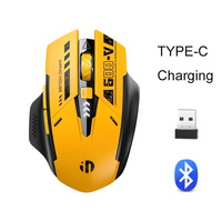 Inphic A9 Bluetooth Wireless Mouse Rechargeable 2.4GHz Noiseless Clicks 2400dpi Optical Mice type-C Fast Charge Battery Indicato