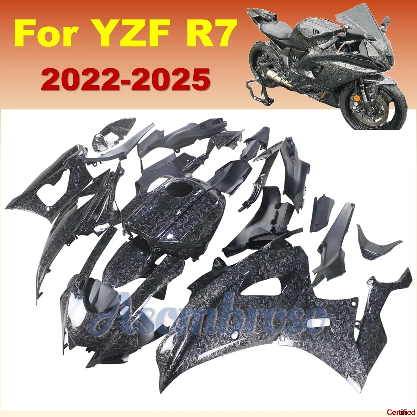 

Forged Carbon Fiber Fairing Kit For Yamaha YZF R7 2022 2023 2024 2025 yzf-r7 22 23 24 Motorcycle ABS Bodywork Cowl Kit