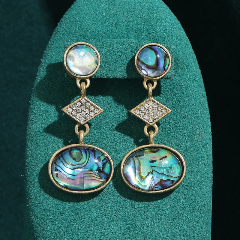 Vintage Colorful Sea Shell Drop Earrings Gold Color Woman Beach Summer Jewelry Accessories Girls Birthday Gift 2025 New Rends