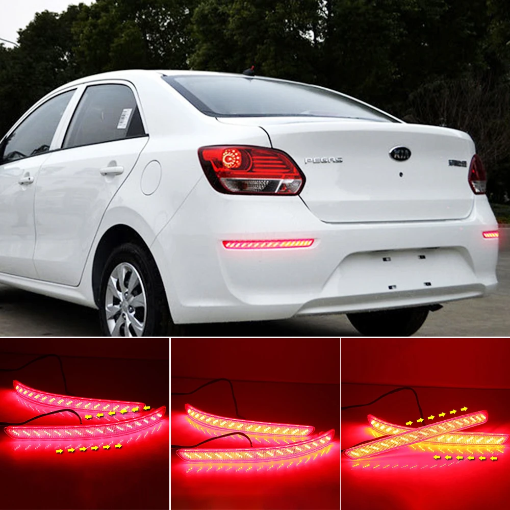 Nice 2PCS For KIA PEGAS 2017 2018 2019 LED Rear Bumper Light Rear Fog Lamp Auto Bulb Brake Light Reflector