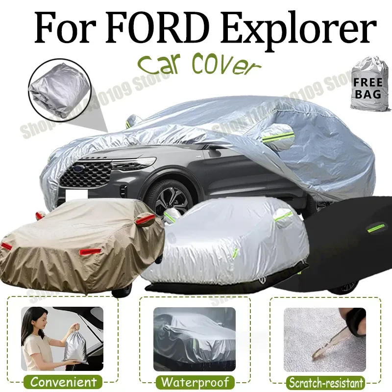 

For FORD Explorer Car Cover Outdoor Protection Full Car Covers Waterproof Sunshade Snow Cover Anti uv
