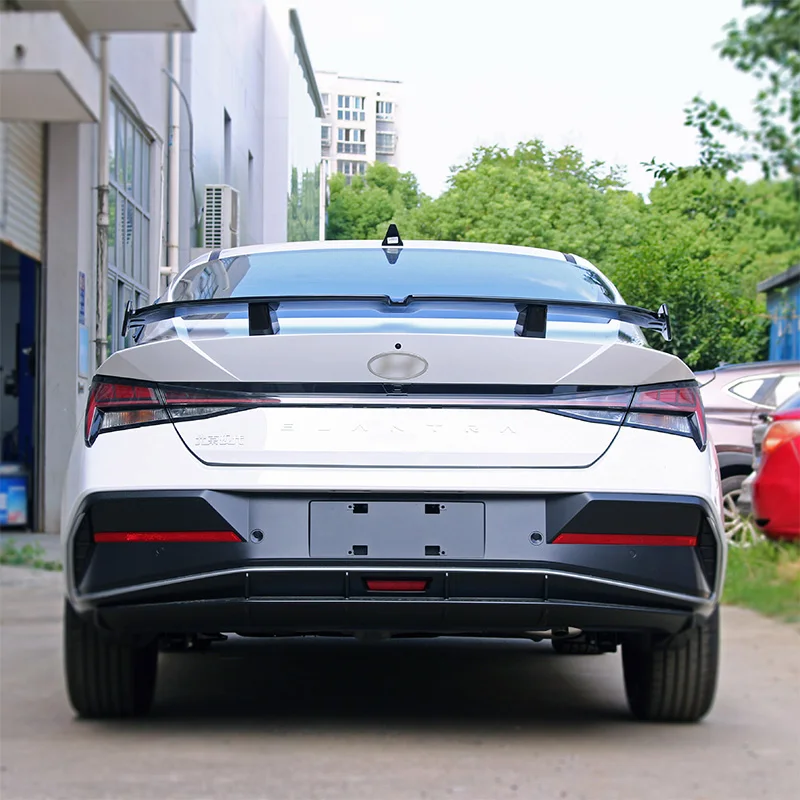 

For 2021-2023 Hyundai Elantra Rear Case Cover Spoiler High Quality ABS Material Bright Black Carbon Fiber Tail Car Parts