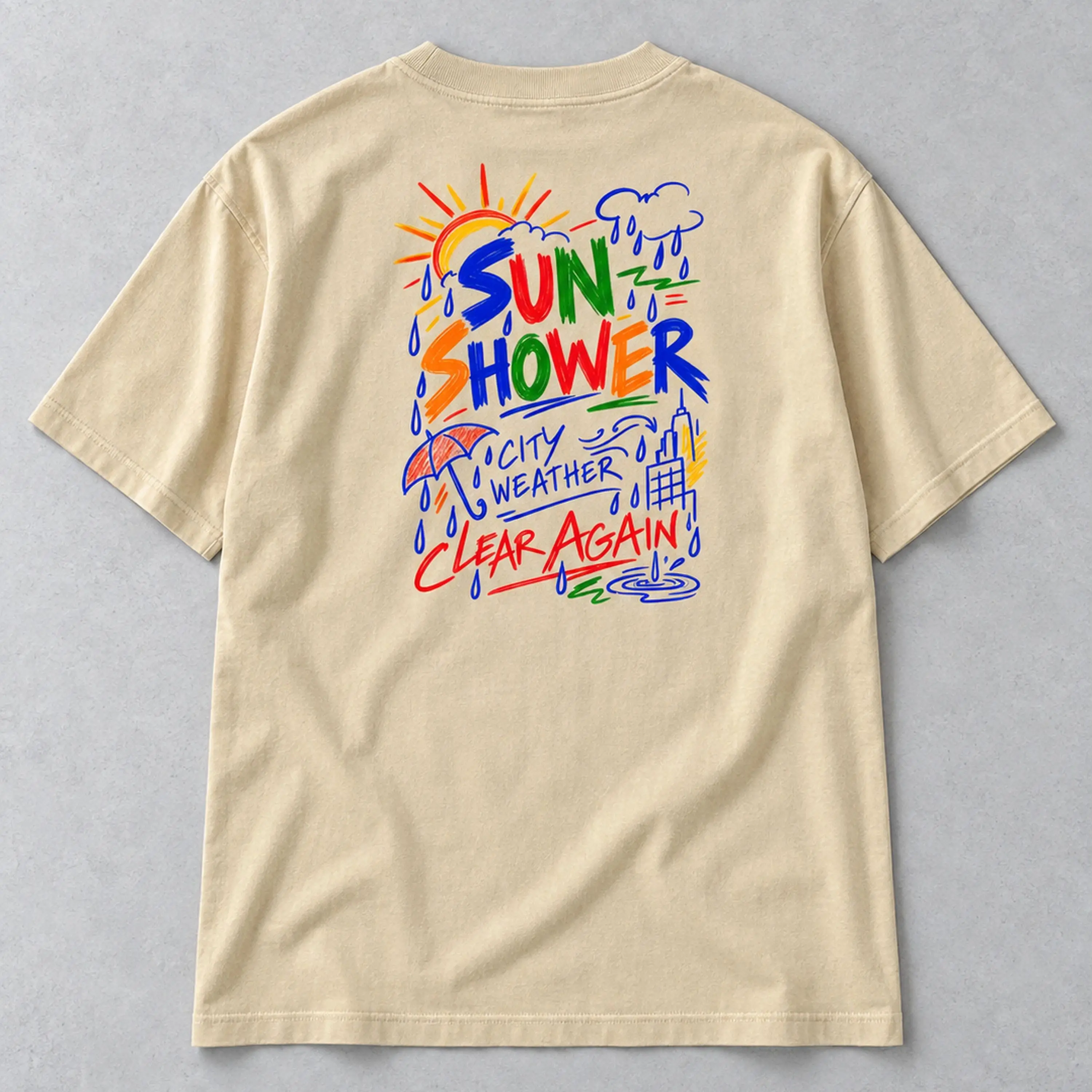 Sun Shower Notes Double-Sided T-Shirt