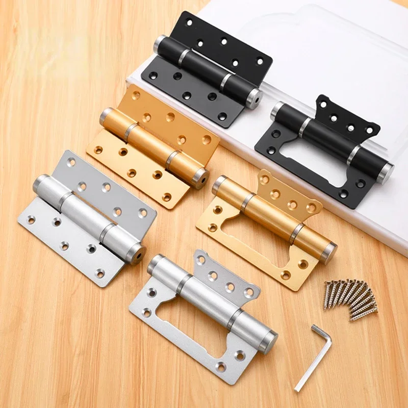 2 Piece Set Door Closer Hydraulically Buffered Spring Hinge Space Aluminum Hidden Door Closers Automatic Close The Hinge Bracket