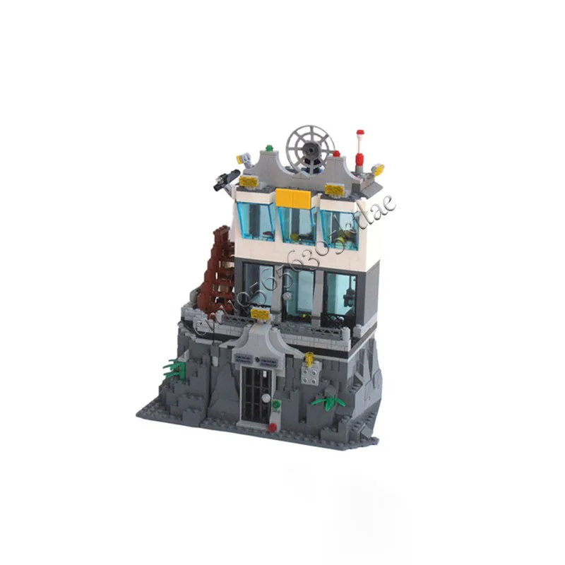 Bloc de construction d'architecture modulaire MOC Prison Island, 528 pièces, assemblage éducatif pour enfants, jouet, cadeaux de Festival populaires