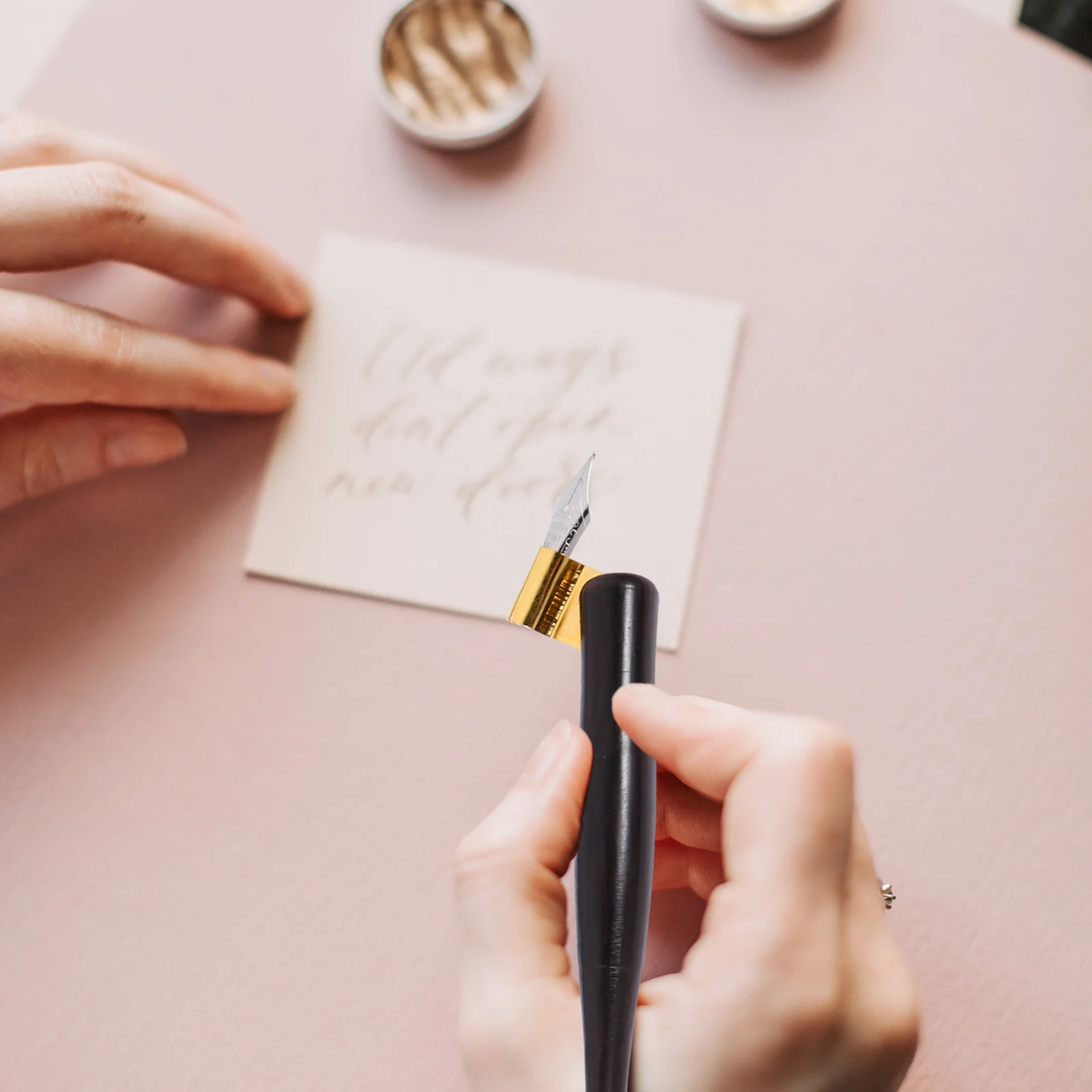 1 مجموعة مقبض خشبي تراجع مجموعة أقلام الخط قوي الكتابة رسم أدوات الرسم للطلاب البالغين ممارسة الفن الإنجليزي #5