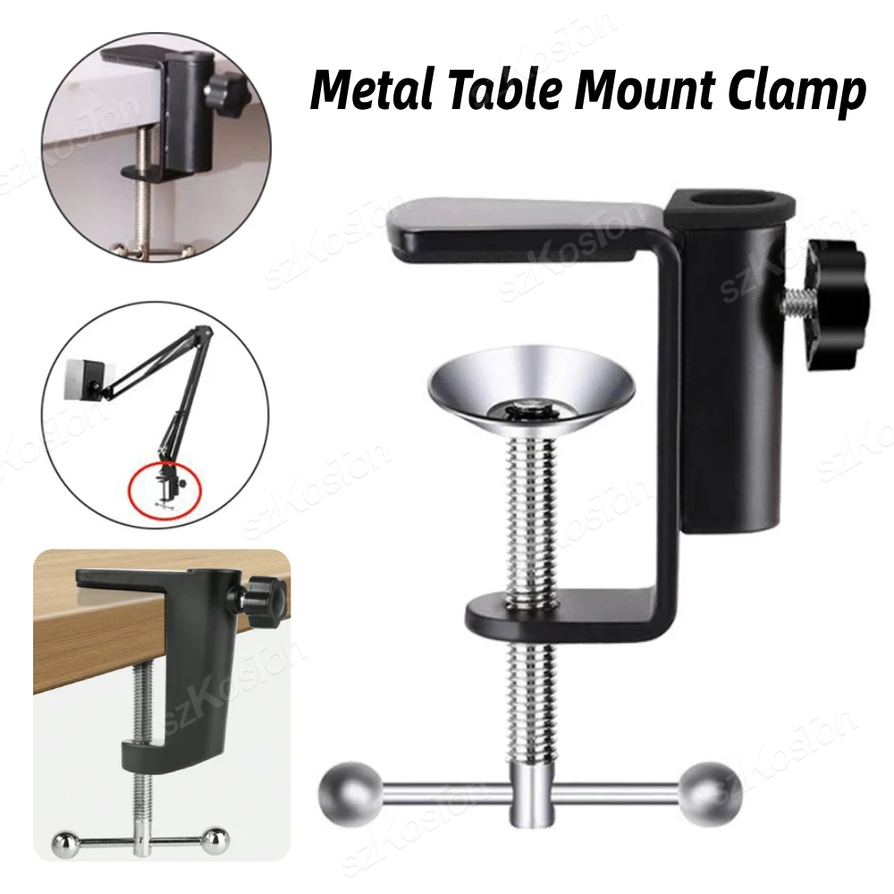MetalDesktopMountClampForMicrophoneSuspensionBoomScissorArmStandBaseHolderwithAdjustableScrew-AliExpress44