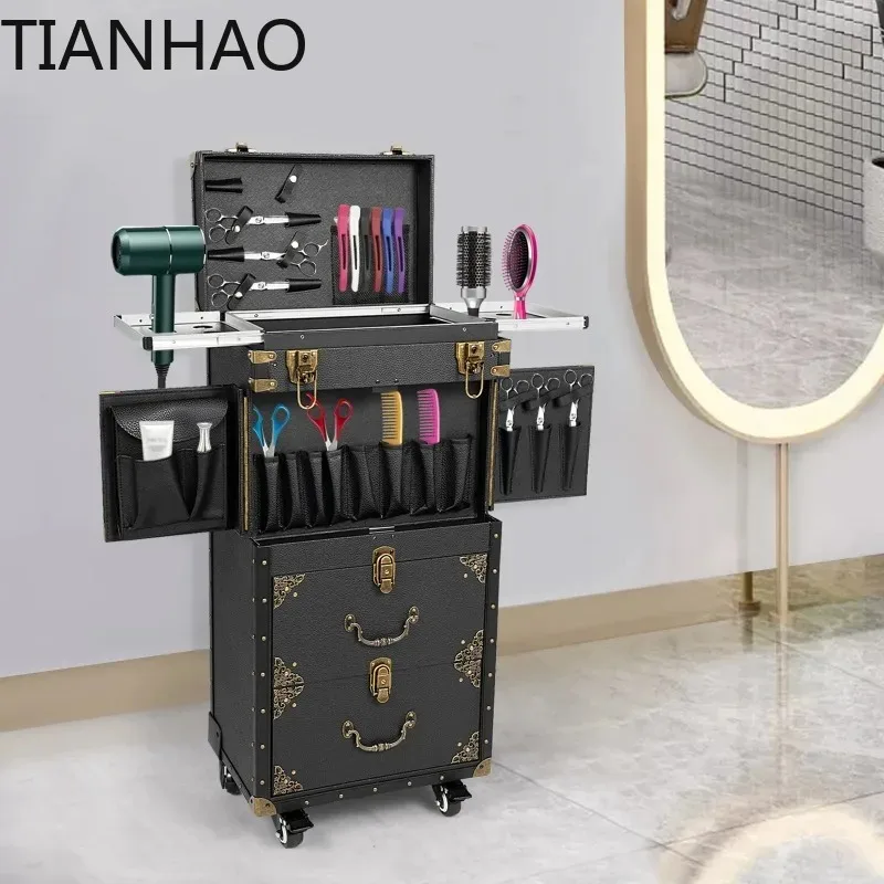 Rolling Lockable Makeup Train Case Hairdressing Trolley Stylist Beauty Salon Cosmetic Luggage Travel Тележки Парикмахерские