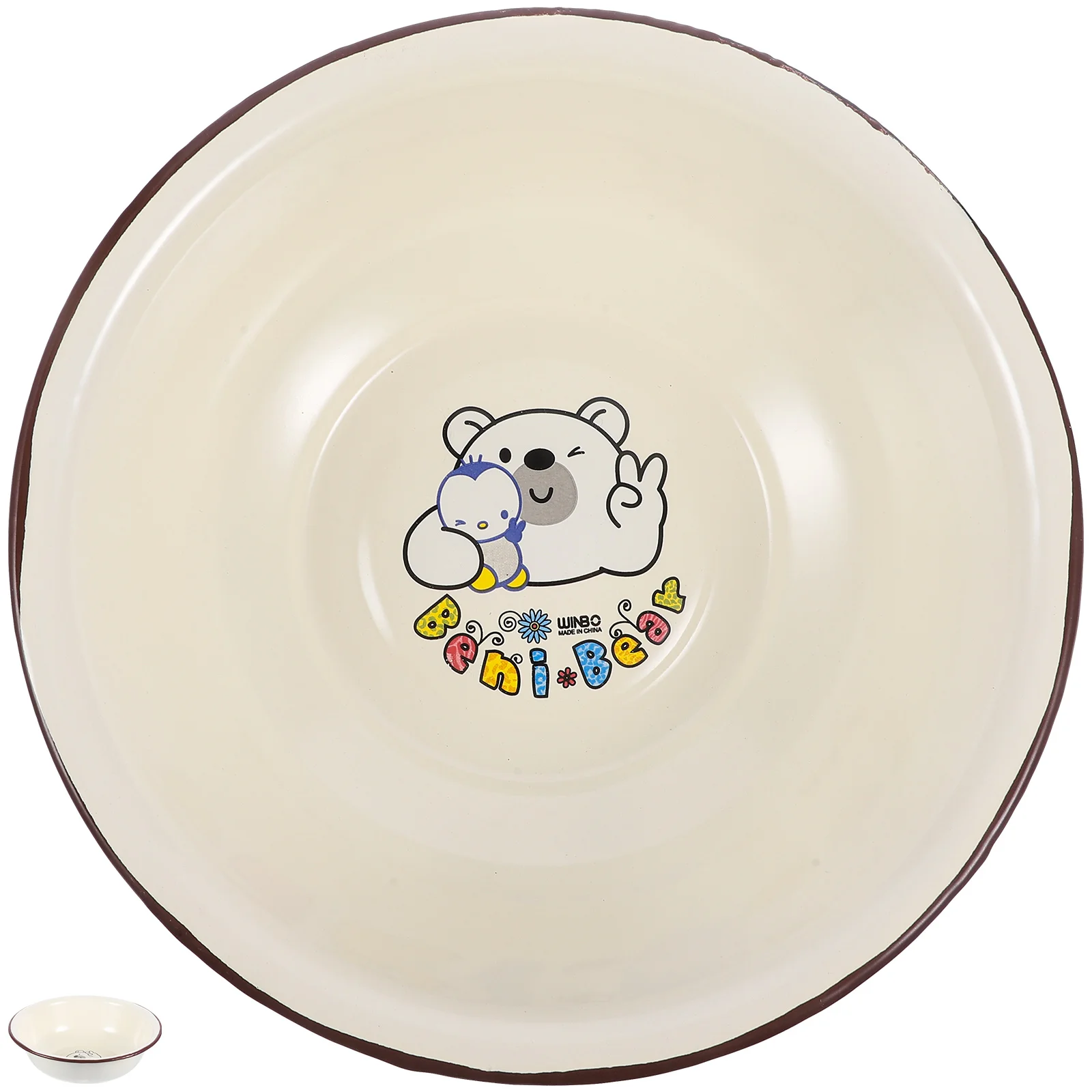 

Enamel Storage Basin Enameled Fruit Basin Versatile Dough Making Dishes Bowl Home Restaurant Use Rice Soup Storage Bowl