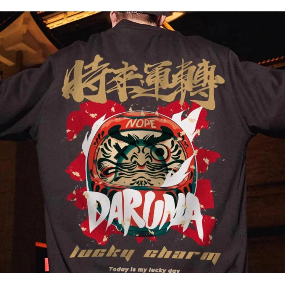 M-8XL Men's Street Printed Oversized Student Leisure Unisex Sweatshirt American Retro Youth Velvet Long Sleeve Sweater