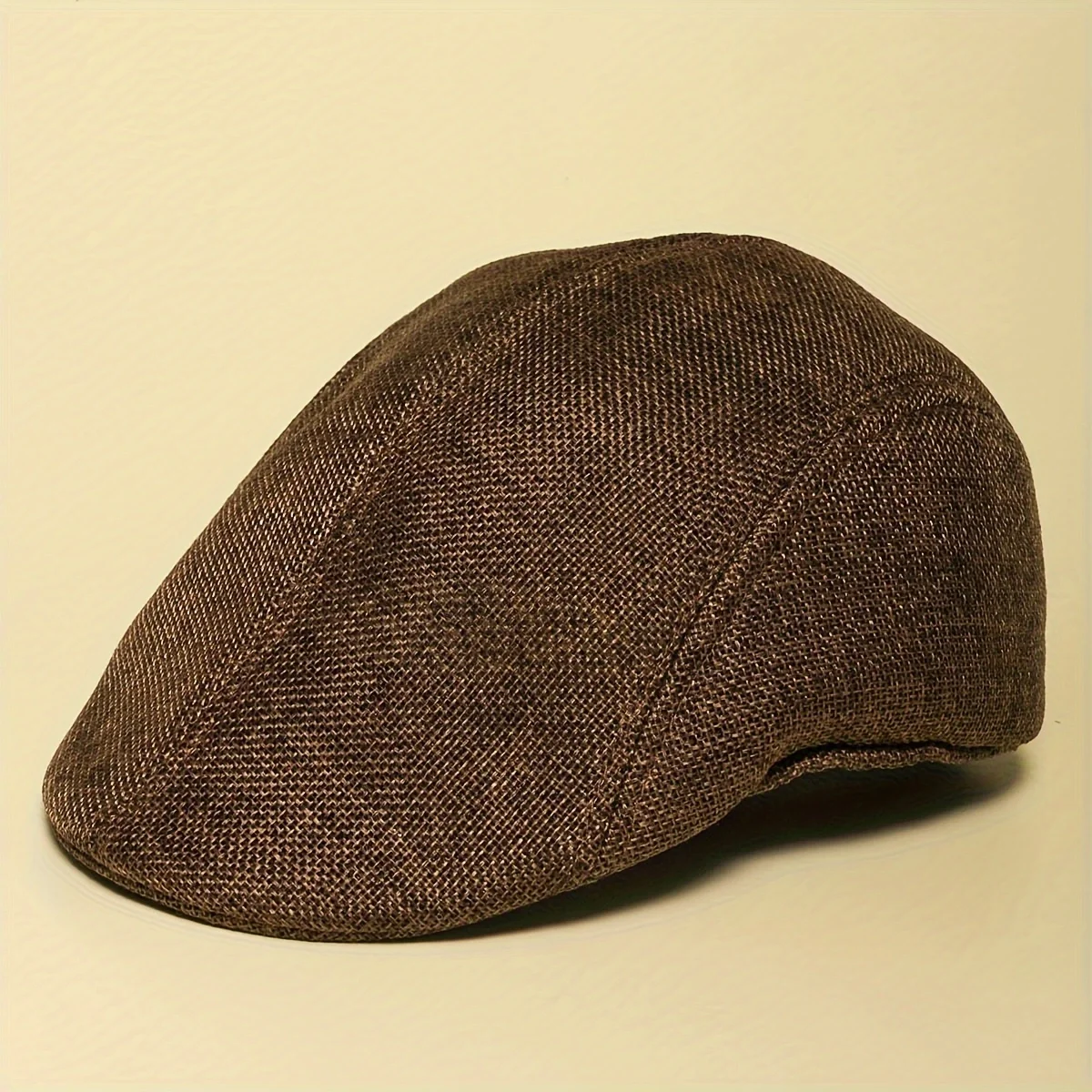 Summer thin linen breathable front cap new net hollow solid color retro casual cap suitable for outdoor shade