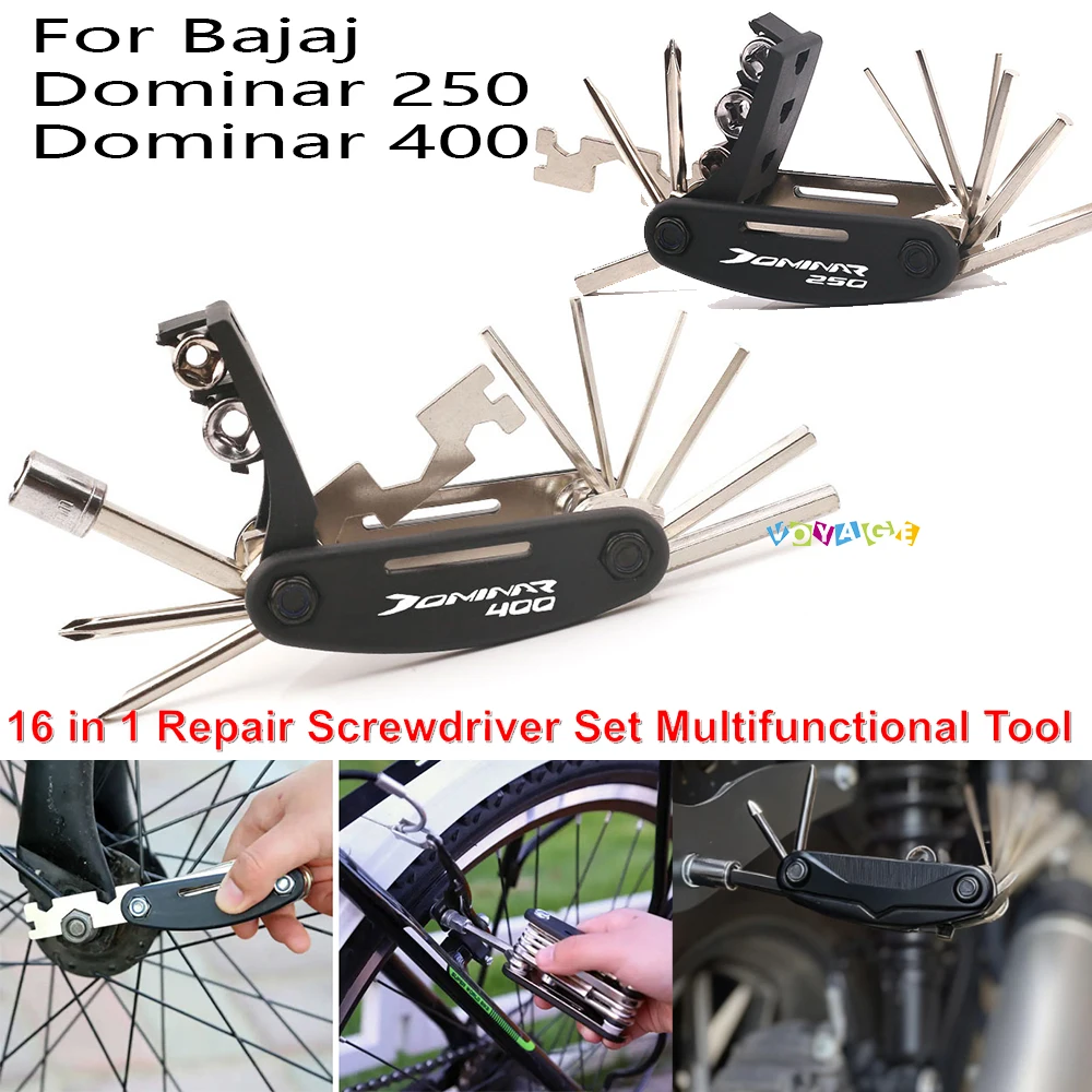 شعار لباجاج دونمينار 250 400 ملحقات الدراجات النارية مجموعة أدوات إصلاح مفك مجموعة 16 في 1 أداة متعددة الوظائف