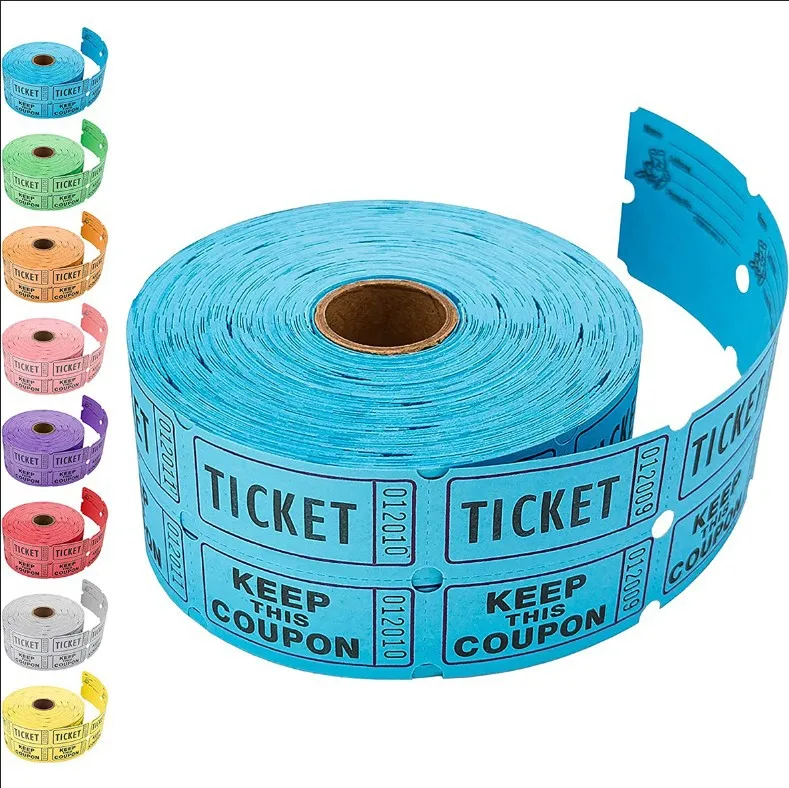 � Bunte, abreißbare Eintrittskarten, Großpackung 500 Stück Rolle, Event-Gutscheine, Coupon-Set, Verlosungs- und Lotterie-Tickets, Multipack – Detail 1