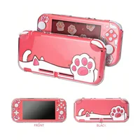 Funda protectora dura transparente antigolpes con diseño de almohadilla de gato Joycon para consola Nintendo Switch Lite, accesorios