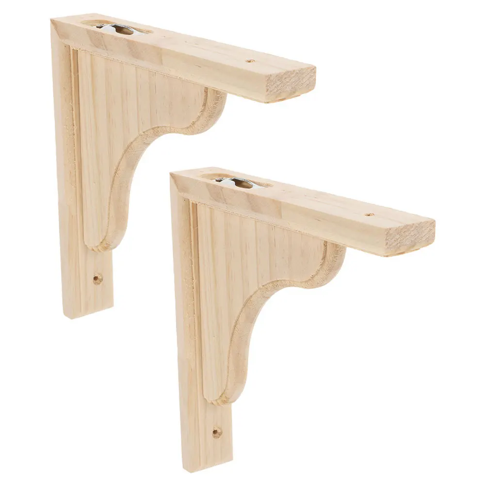 2 قطعة قوس الرف الثلاثي الخشب Corbels لم تنته دعم قابل للطلاء للأرفف العائمة جدار جبل خزانة المطبخ