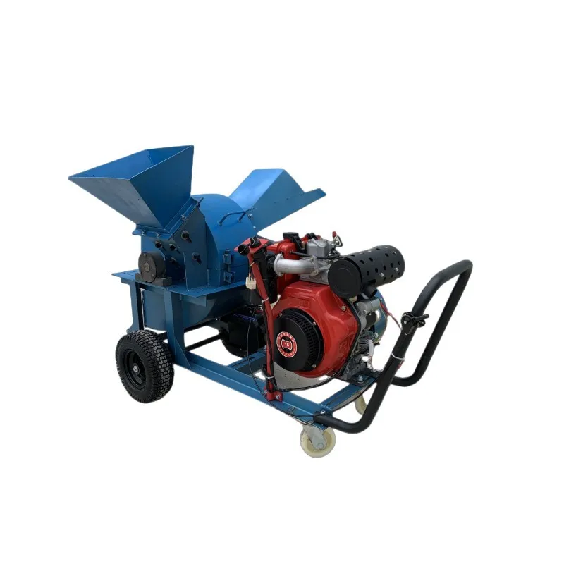 Wood Chipper Sawdust Wood Piece Grinder Double Feed Mouth Branch Leaf Crusher Garden Agricultural Grinder