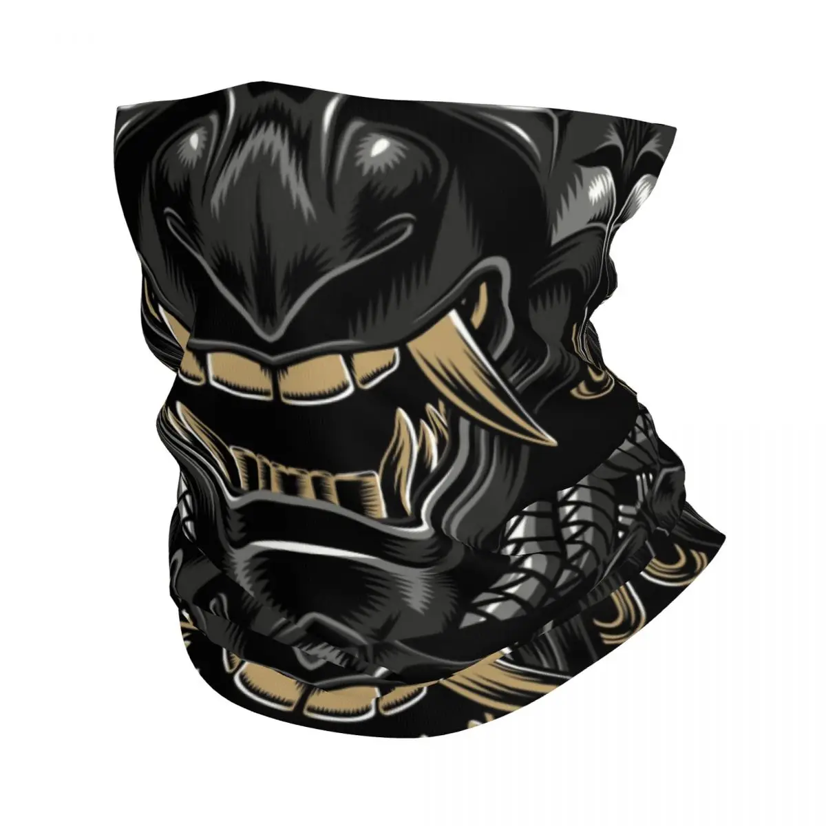 Japan Samurai Demon Oni Winter Headband Neck Warmer Men Women Ski Camping Tube Scarf Hannya Tattoo Face Bandana Gaiter