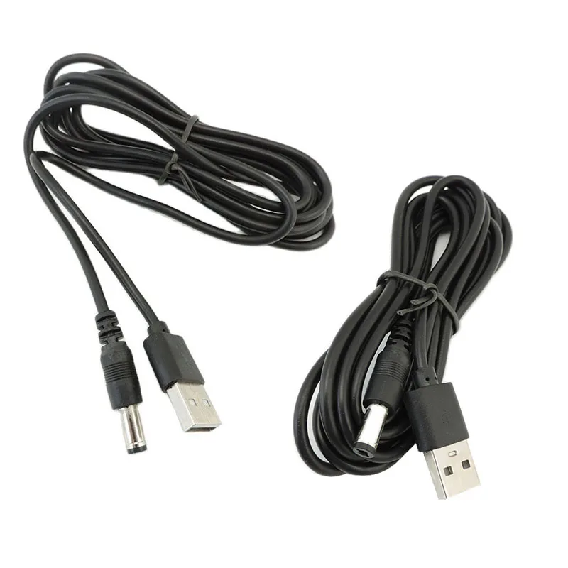 DC Power Cable USB 2.0 Male A to DC 5.5mm x 2.5mm 2.1mm Plug Cord Socket Line  M20