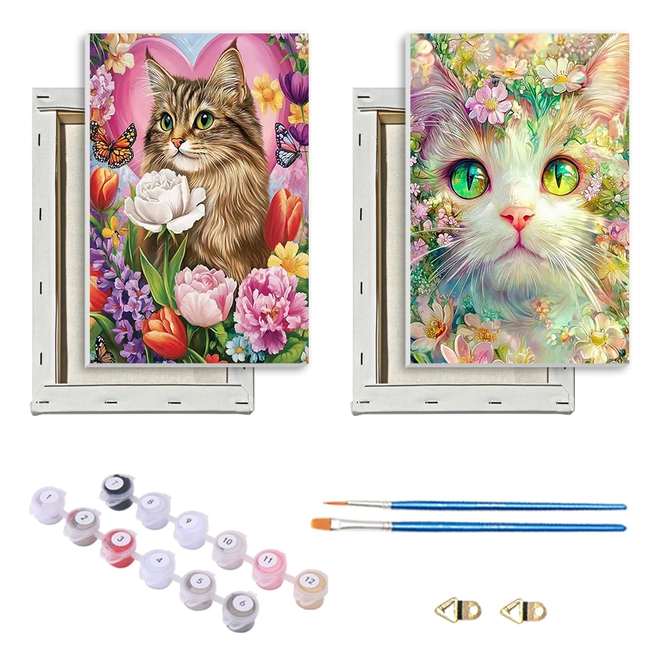 

SDOYUNO Painting Paints By Numbers Easy Draw For Beginner cats Animals flowers 20x30cm With Frame Art Supplies Decoration Home