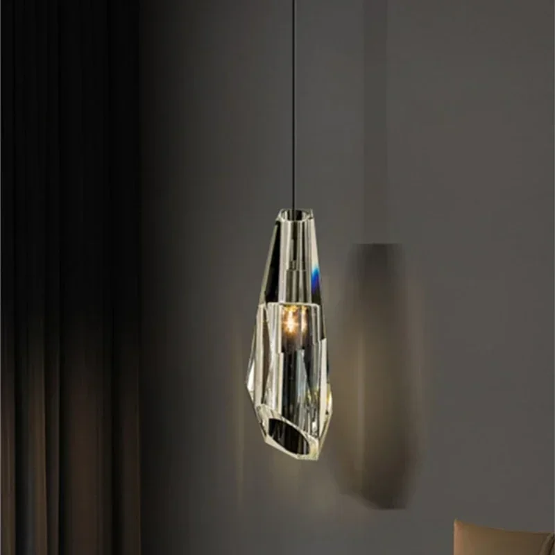 

SANDYHA Modern Elegant Crystal LED Chandelier All Copper Pendant Light Fixture Perfect for Bedroom Living Room Dining Room Home