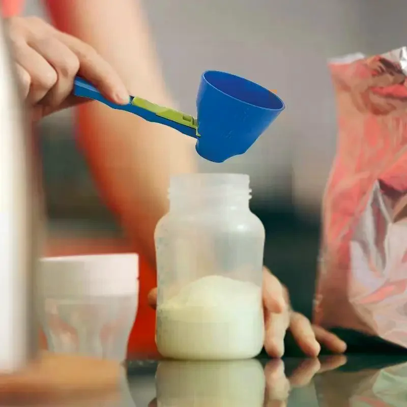 Material Mess-Free Protein Powder Scoop - Sliding Funnel For Milk & Supplements Kitchen Gadget For All Occasions Measuring Spoon