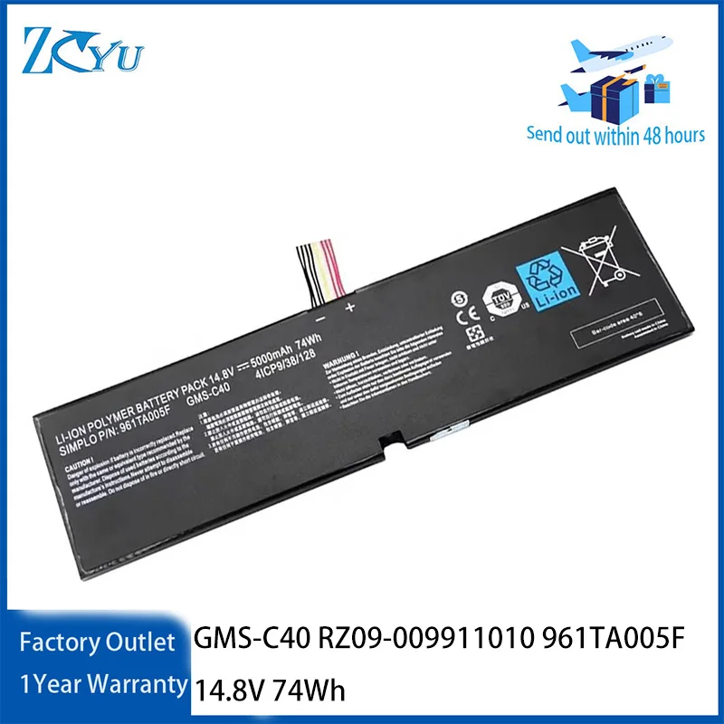 GMS-C40 Laptop Battery for Razer Blade Pro 2013 2015 RZ09-009911010 961TA005F 14.8V 74Wh