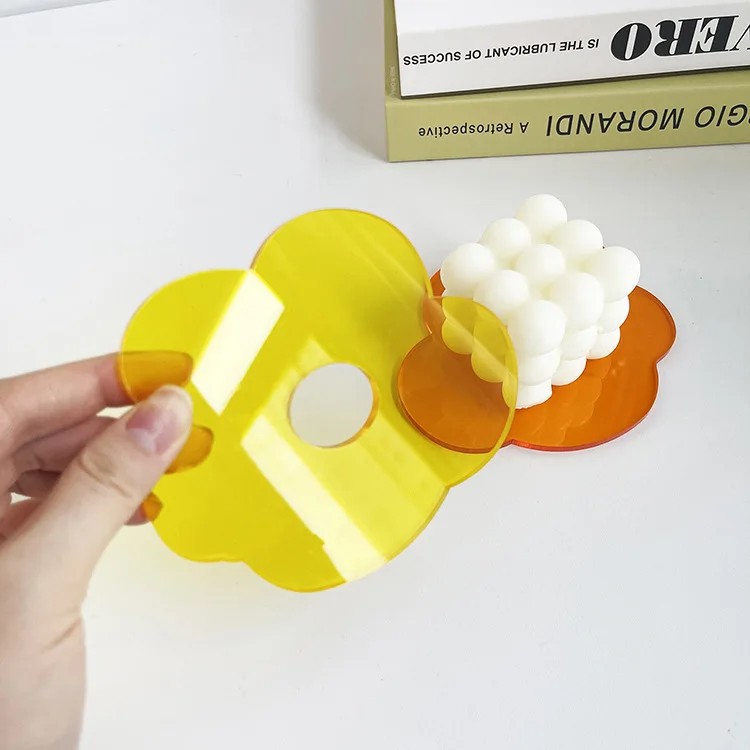 INS semplice acrilico trasparente fiore sottobicchiere isolamento Pad puntelli di tiro ornamenti accessori fotografici