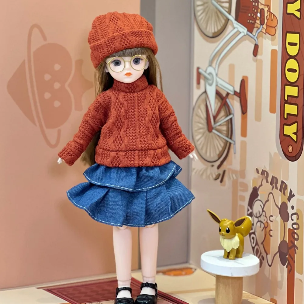 

Movable Big Eyes Princess BJD Doll Thick Hair Korean Makeup Look 30cm Bjd Doll Fine Clothes Mini 1/6 BJD Doll Mini Girl Toy