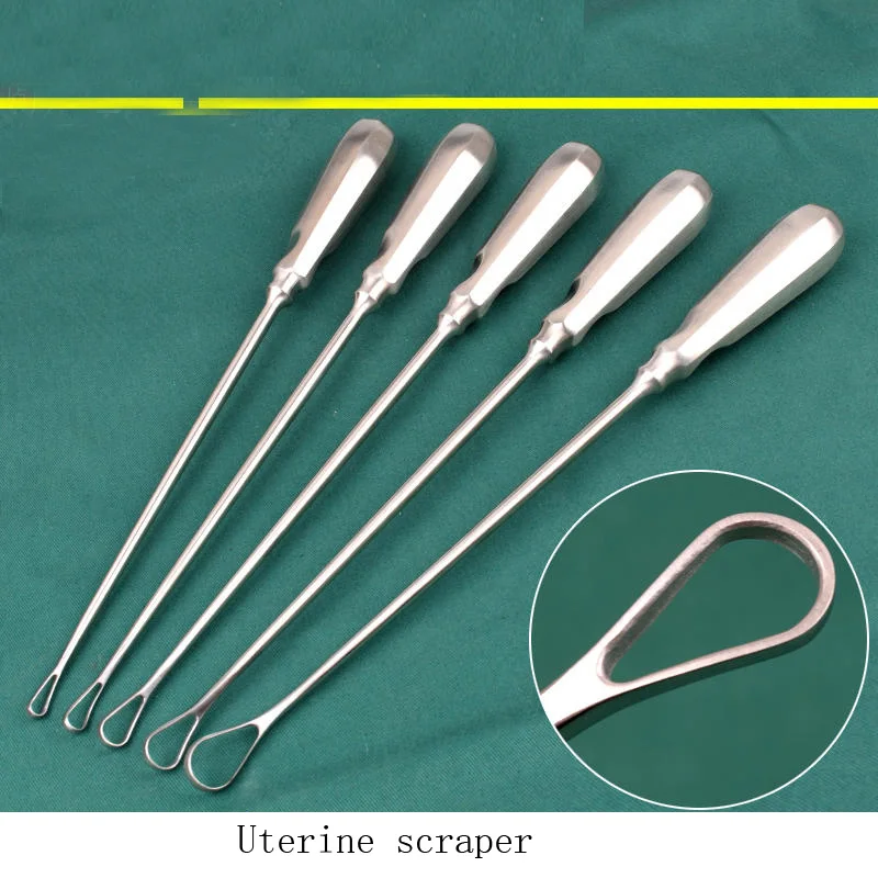 Curette ginecologiche mediche curette grandi in acciaio inossidabile curette uterine curette cervicali strumento ginecologico testa mm