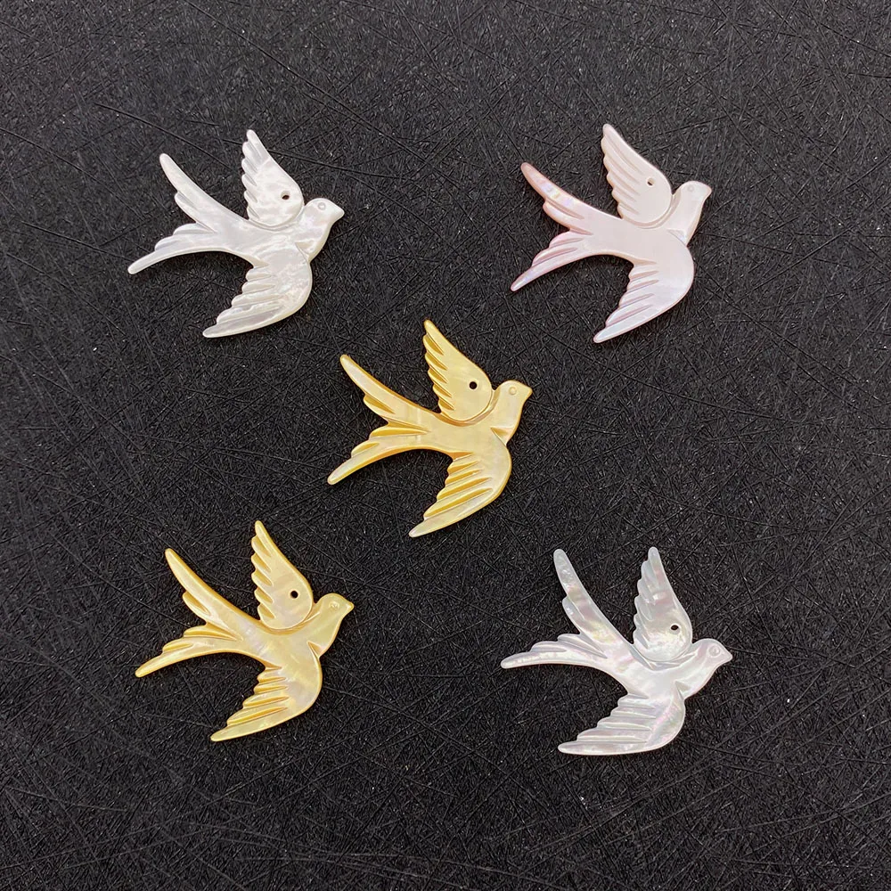 Natural Seawater Shell Dove Shaped Pendant Beads 26x29mm Glamour Fashion Making DIY Necklace Earrings Bracelet Jewelry Accessory