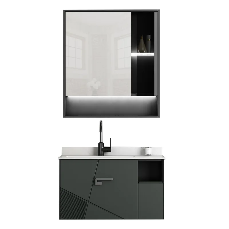 

Slate countertop bathroom cabinet