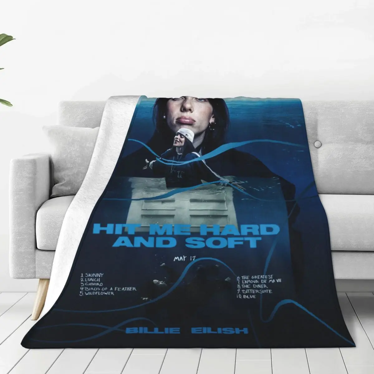 Customize Hit Me Hard And Soft Merch Blanket Billies Fleece Bed Throw Blanket Cozy Super Soft for Car Quilt