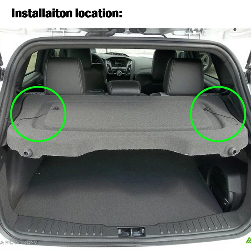 BM51A46538AA Black Rear Trunk Parcel Shelf Tray Load Inner Cover Lift String Strap Clips for Ford Focus Hatchback MK3 2011-2018