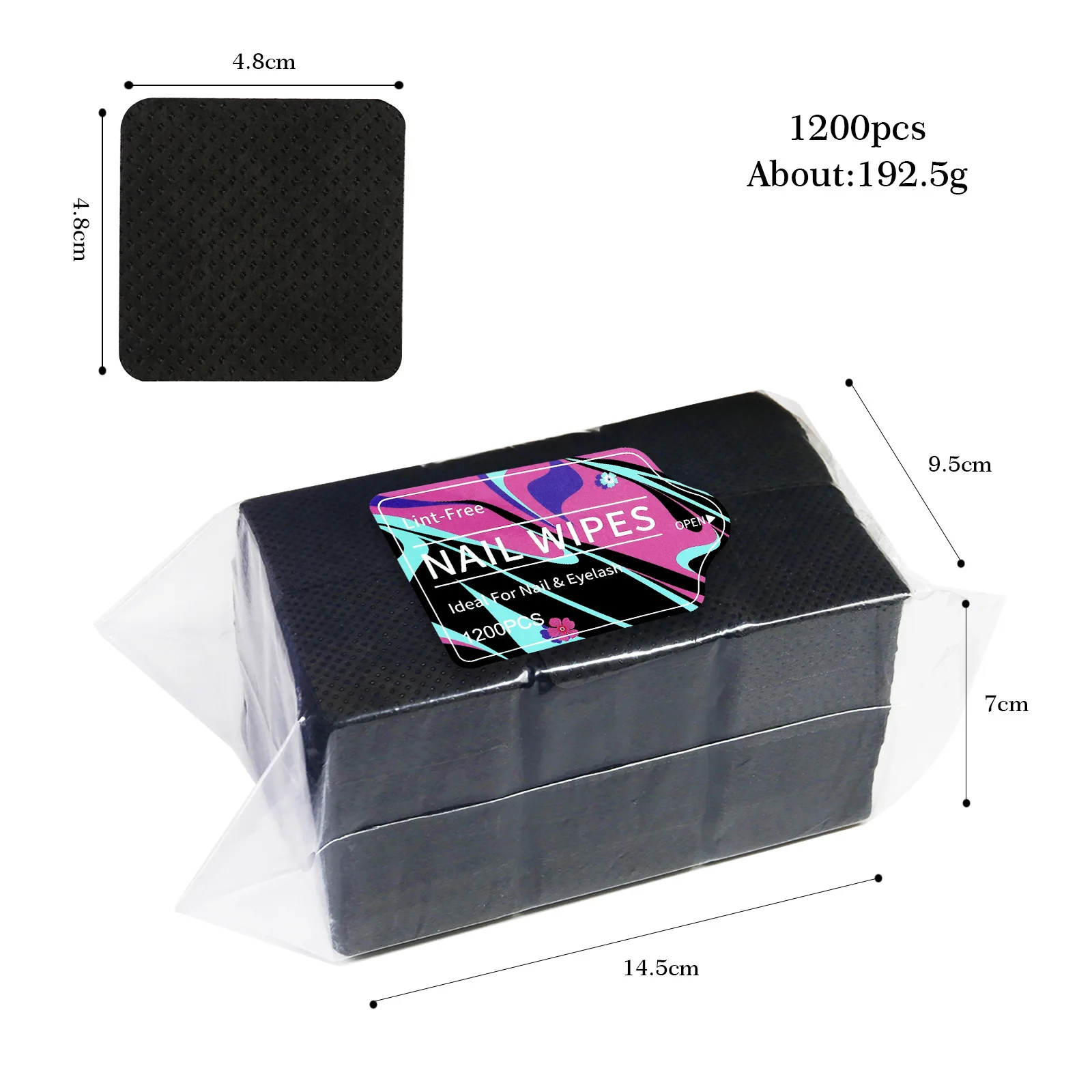 1080 Stuks Boxed Nail Art Niet-pluizende Wimper Lijm Doekjes Papier Gel Polish Remover Schone Lijm Wattenschijfjes Beauty cleaning Tools