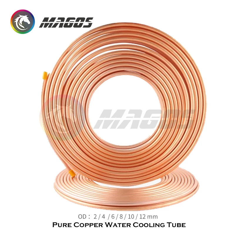 Pure Copper PC Water Cooling Soft Tube Laptop Heatsink Hose Pipe 1M OD2 4 6 8 10 12mm