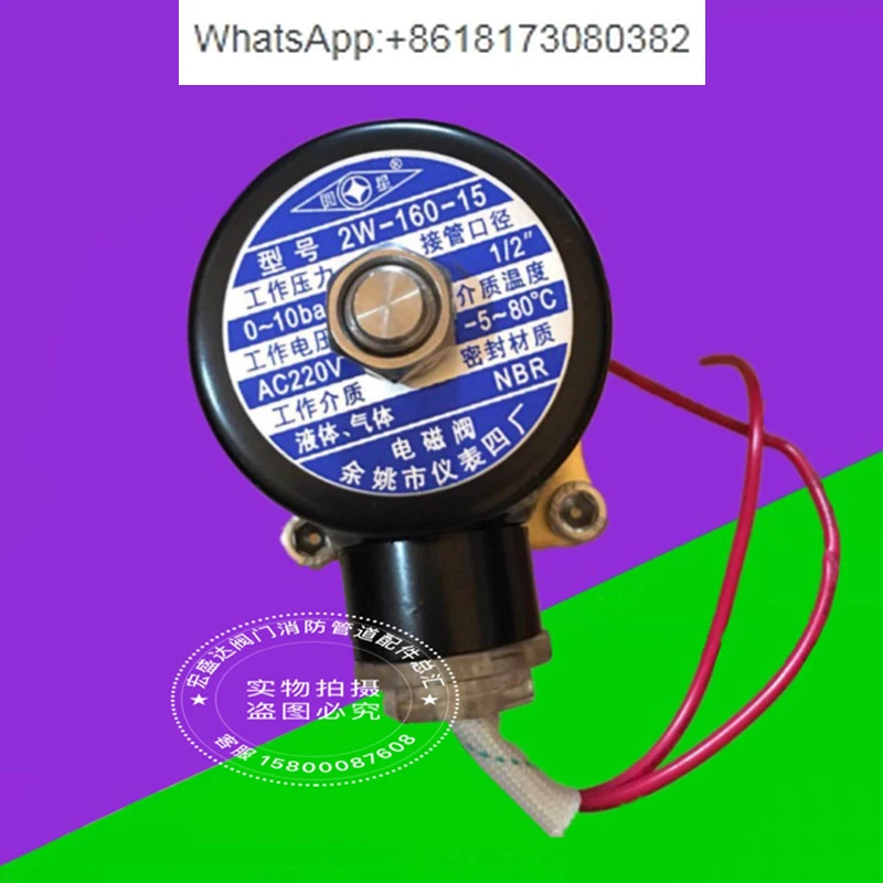 Instrument Factory Four Round Star Brand 2W-160-15 Internal Thread Electromagnetic Valve Series DC24V AC220V