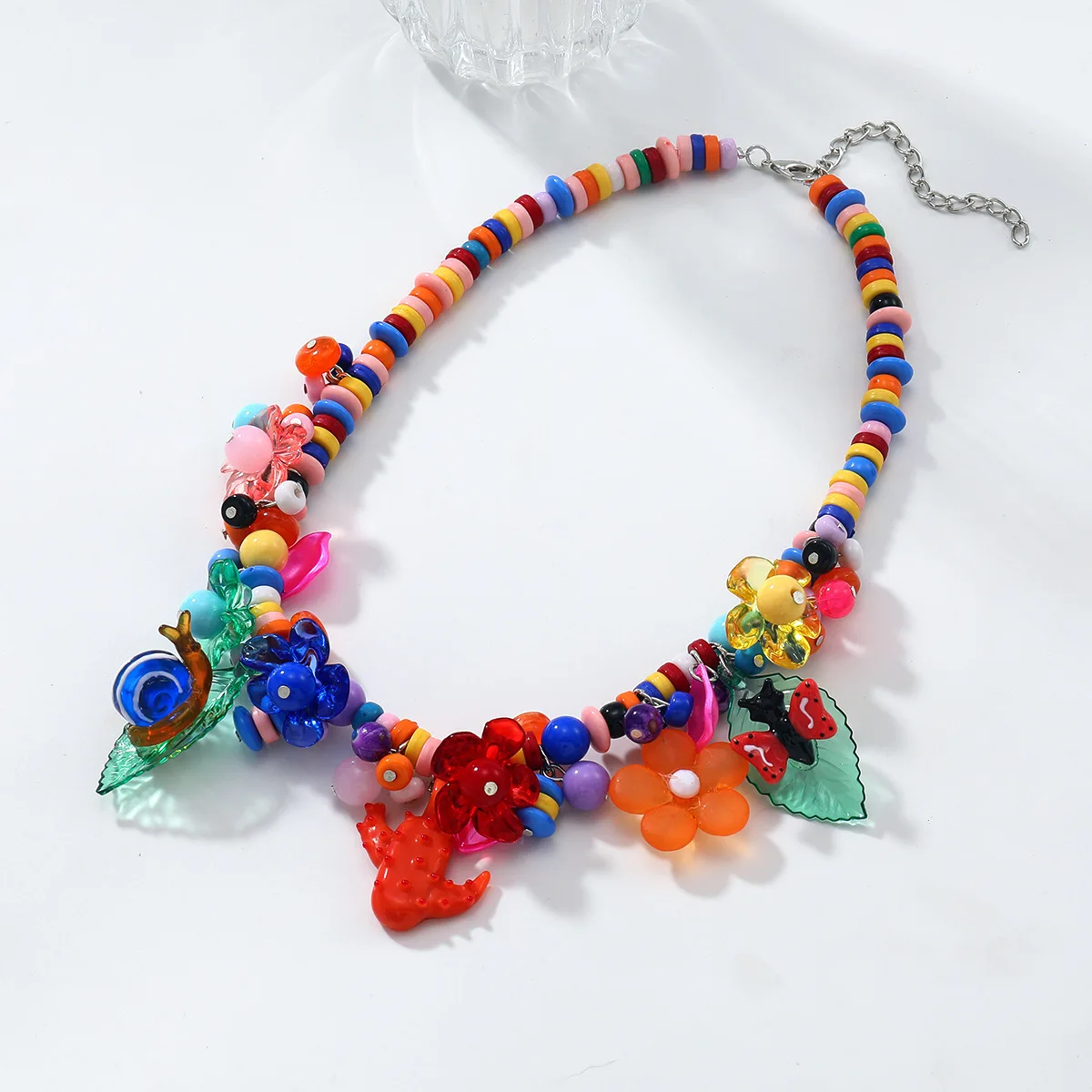 ZAA Multicoloured Bead Choker High Qualit Resin Flower Pendant Necklaces For Women 2025 Trend Jewelry Accessories Gifts