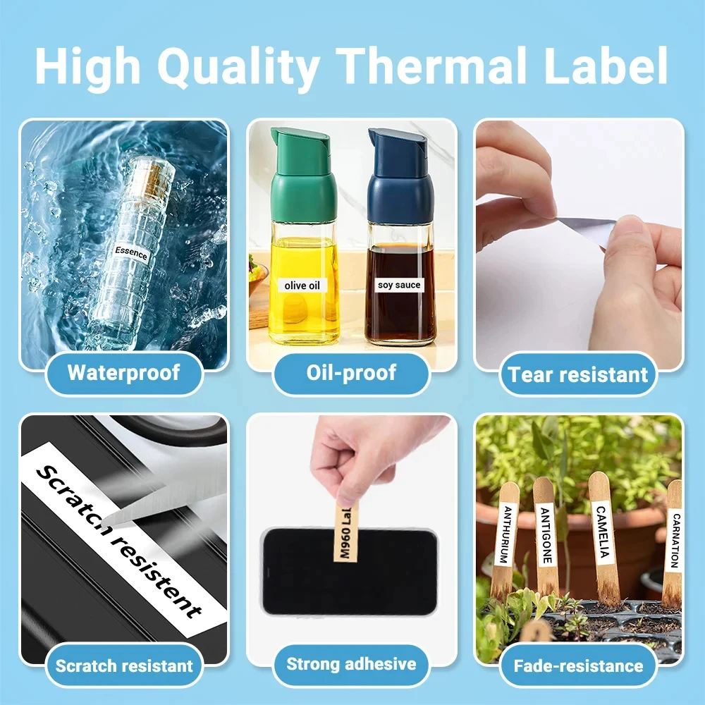 Niimbot B21/B1 Thermal Label Paper Food Label Paper Price Tag Sticker Waterproof Mini Portable Thermal Printer Adhesive Label