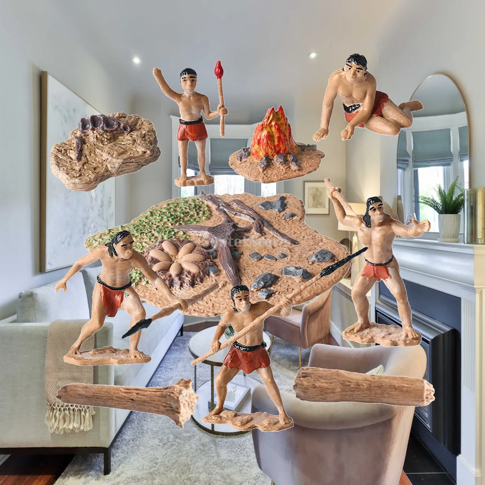 Original Human Life Display Figurines Mould Kit for Sandbox Scene Decor Primitive People Statue Set