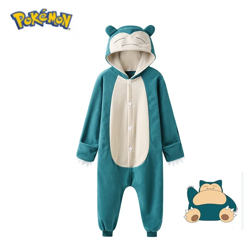 Kids Snorlax Onesie Pokemon Cosplay Costume for Halloween Kigurumi Fleece Full Body Pijama Christmas Anime One-Piece Pajamas