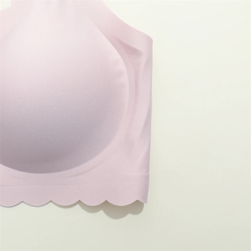 Damen-BH mit Wellenrand, kabellos, nahtlos, bequem, mit herausnehmbaren Polstern, verstellbaren Trägern, rückenfrei, atmungsaktiv, Bralette – Detail 17