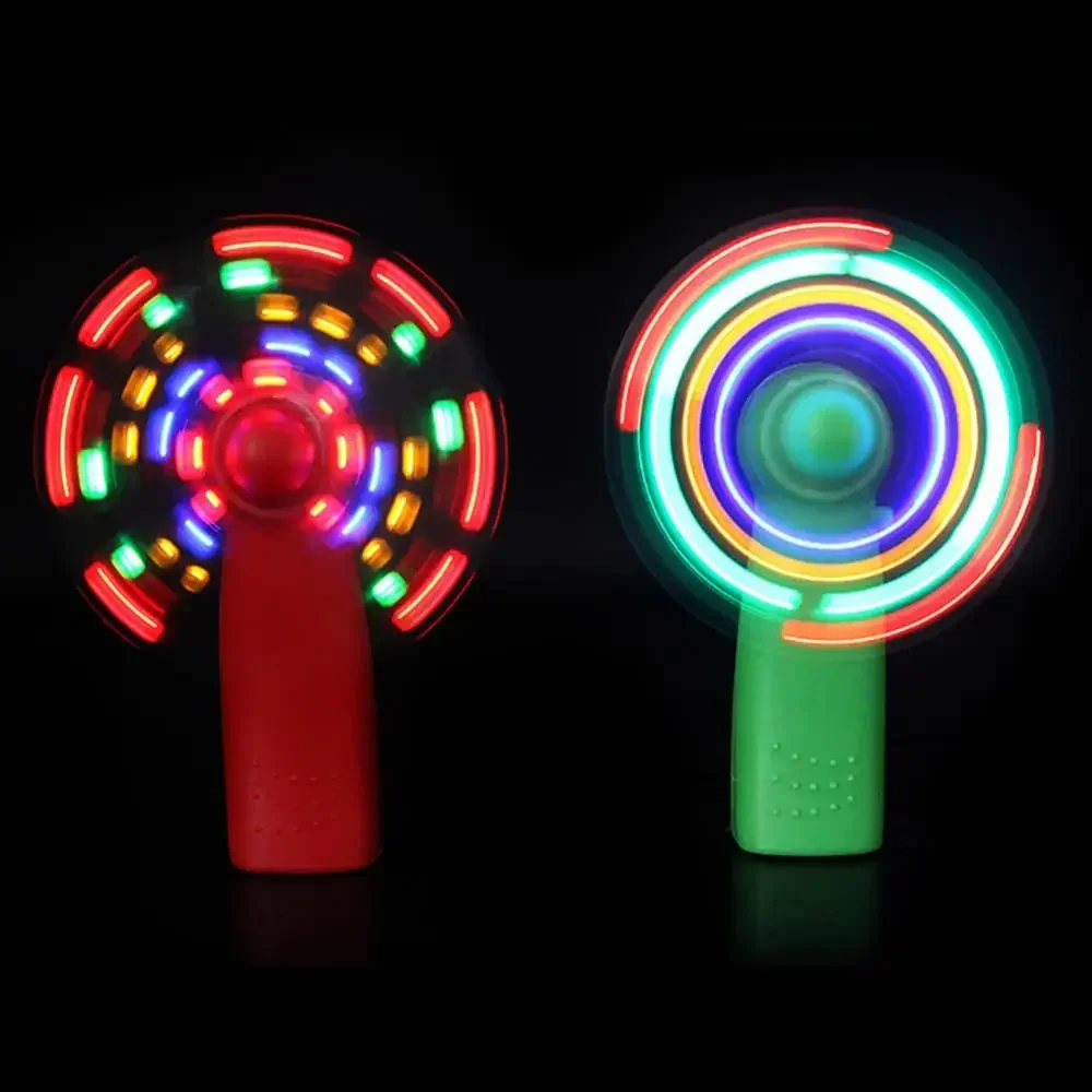 Led incandescente mulino a vento giocattolo lampeggiante illumina ventilatore giocattolo per bambini regalo mini ventola di raffreddamento portatile che cambia luce a LED puntelli per concerti giocattoli