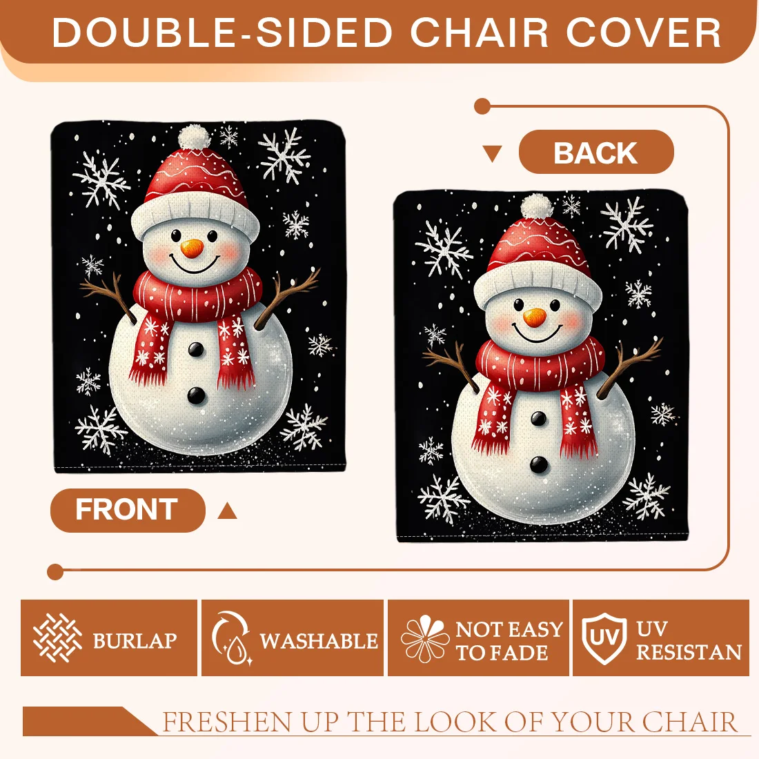 4pcs/set 45x55cm Christmas snowmanChair Cover Table Decoration Dining Seat Chair Covers Dining Room Bar Party Banquate