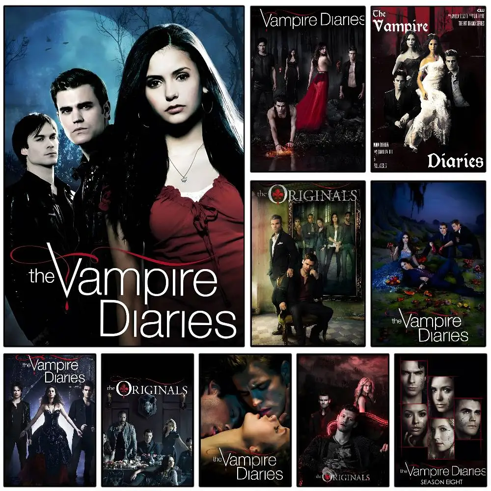 Classic Movie The Vampire Diaries Poster Art With Prints Home Bedroom Living Room Decoration Gift
